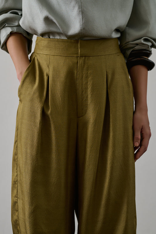 Pantalon Baptiste - Sable - Soie - Femme