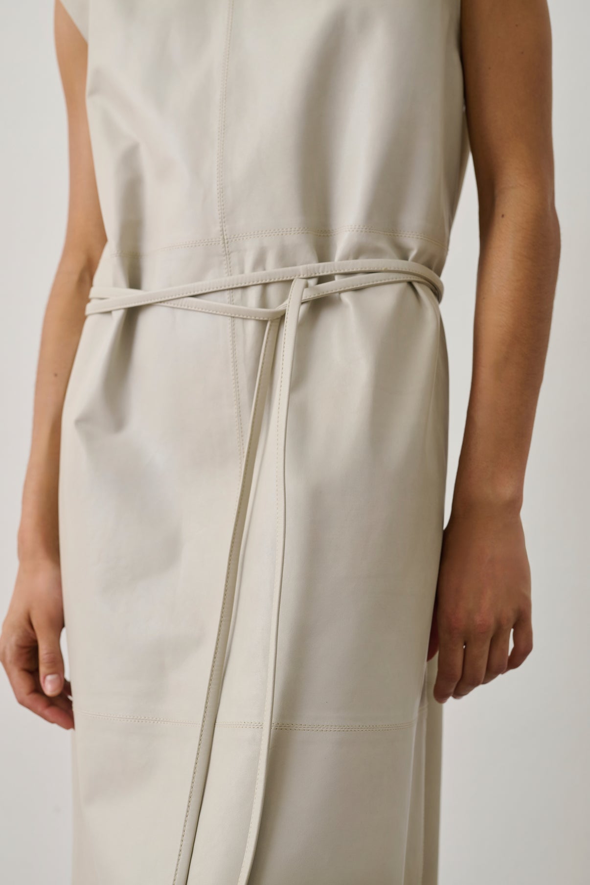 Robe Sofia - Mastic - Cuir - Femme vue 3