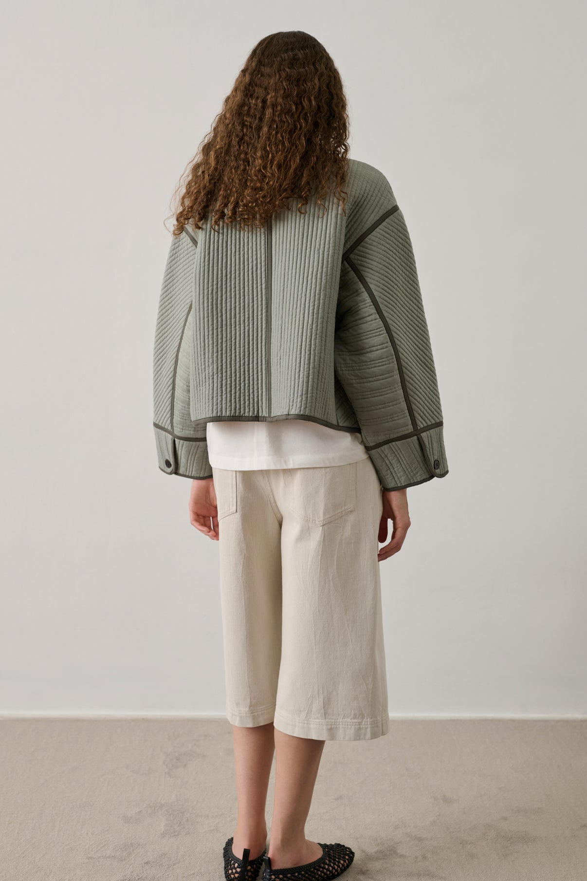 Veste Patchouli - Vert D'Eau/Beige - Coton - Femme vue 3