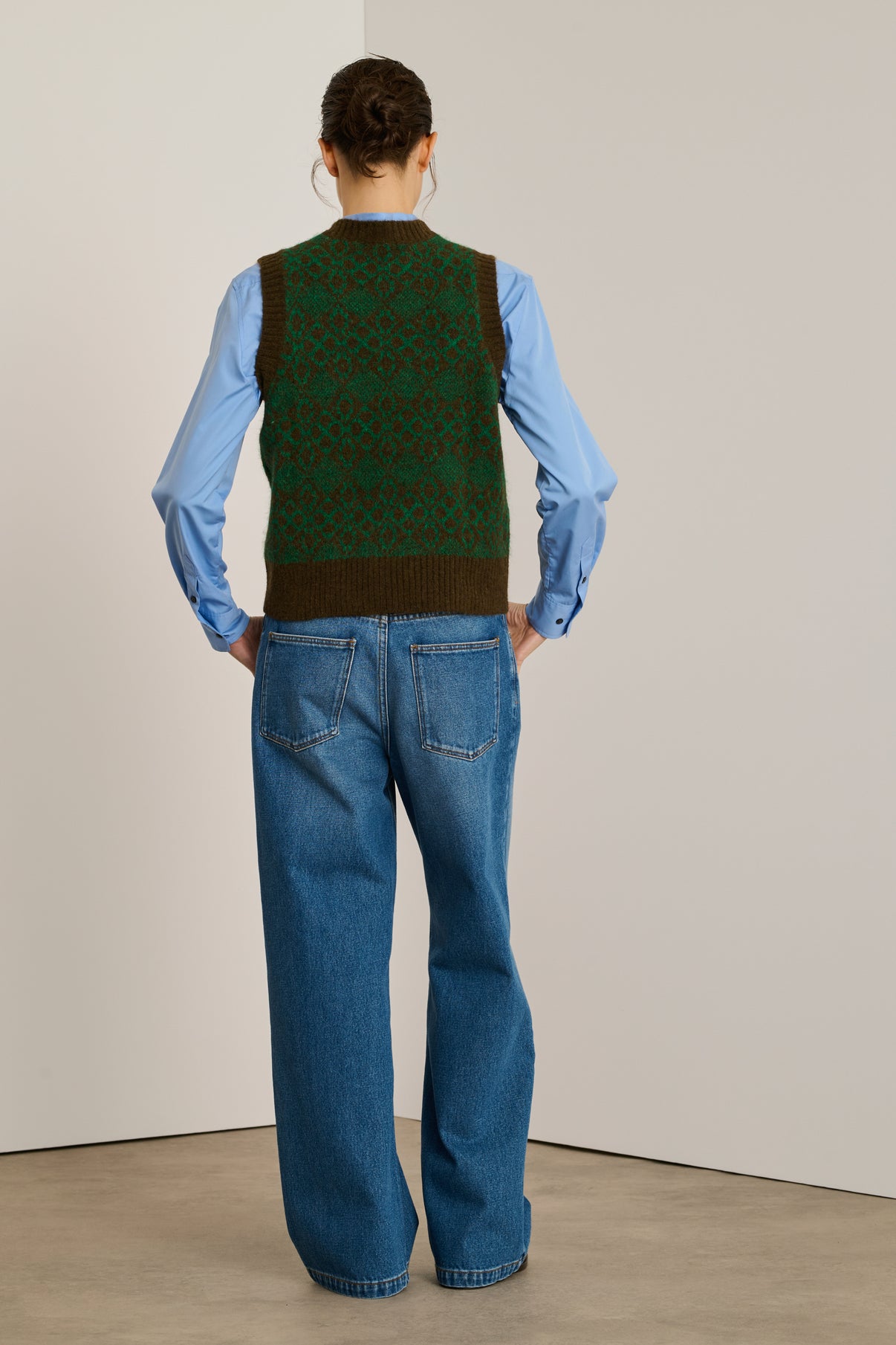 Pull Namaste - Marron/Vert - Laine - Femme vue 3